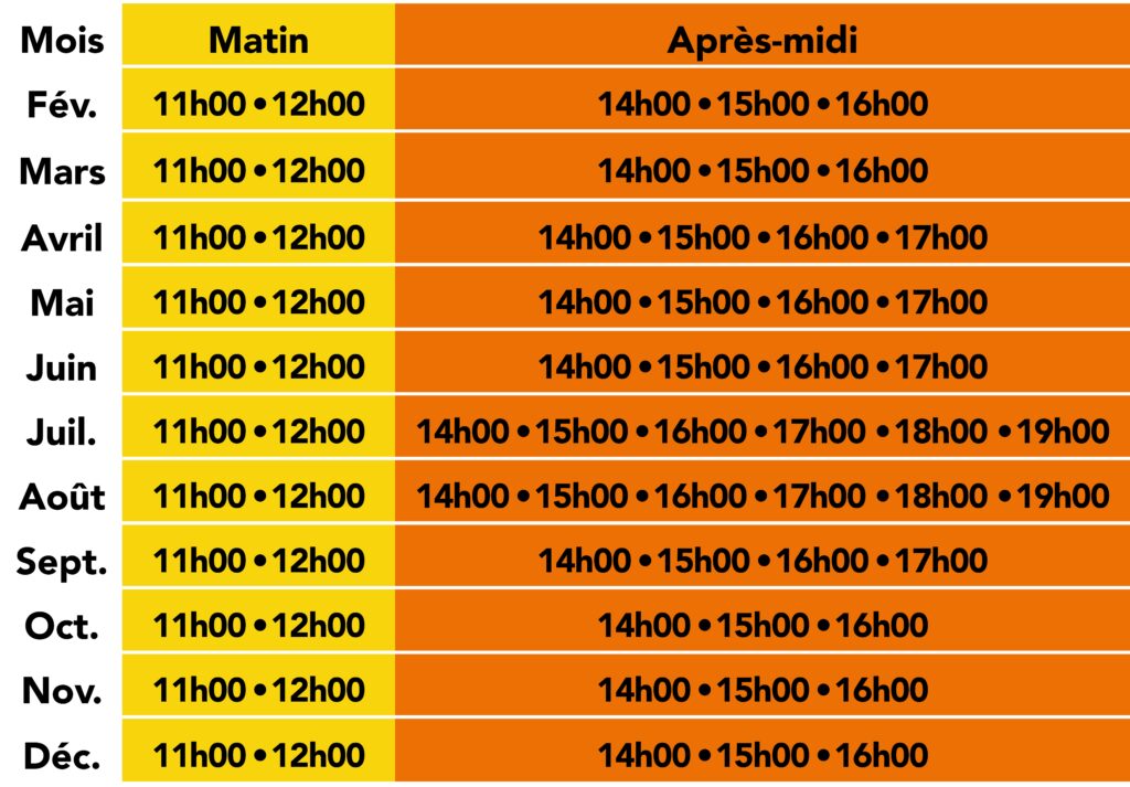 Horaires 2025